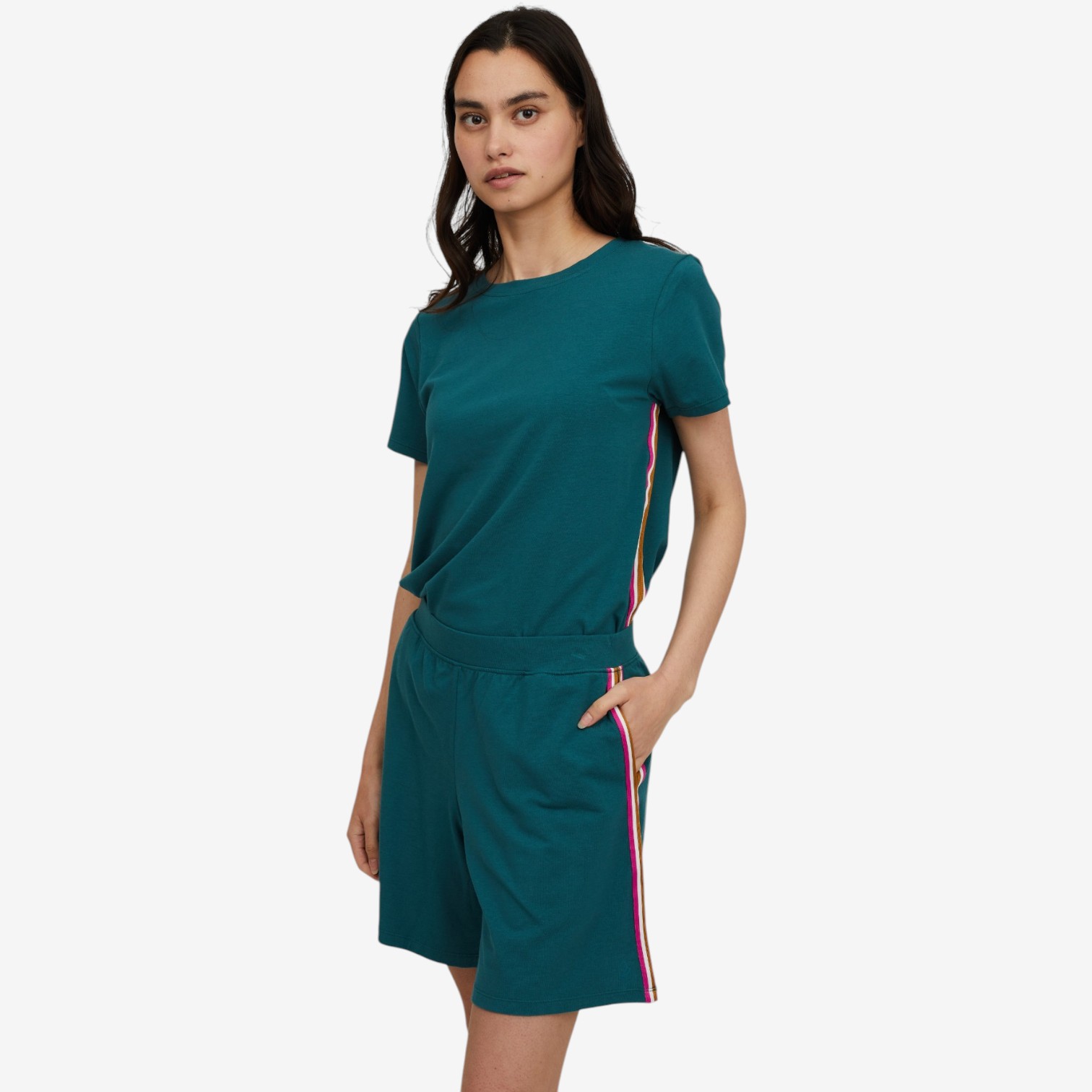 Cuddl Duds Solid Cottonwear+ Tee with Tape Trim - TSC.ca