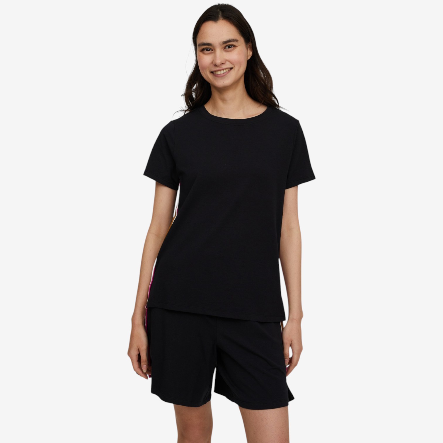 Cuddl Duds Solid Cottonwear+ Tee with Tape Trim - TSC.ca
