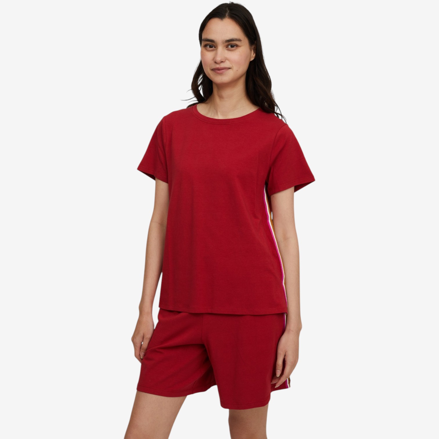 Cuddl Duds Solid Cottonwear+ Tee with Tape Trim - TSC.ca