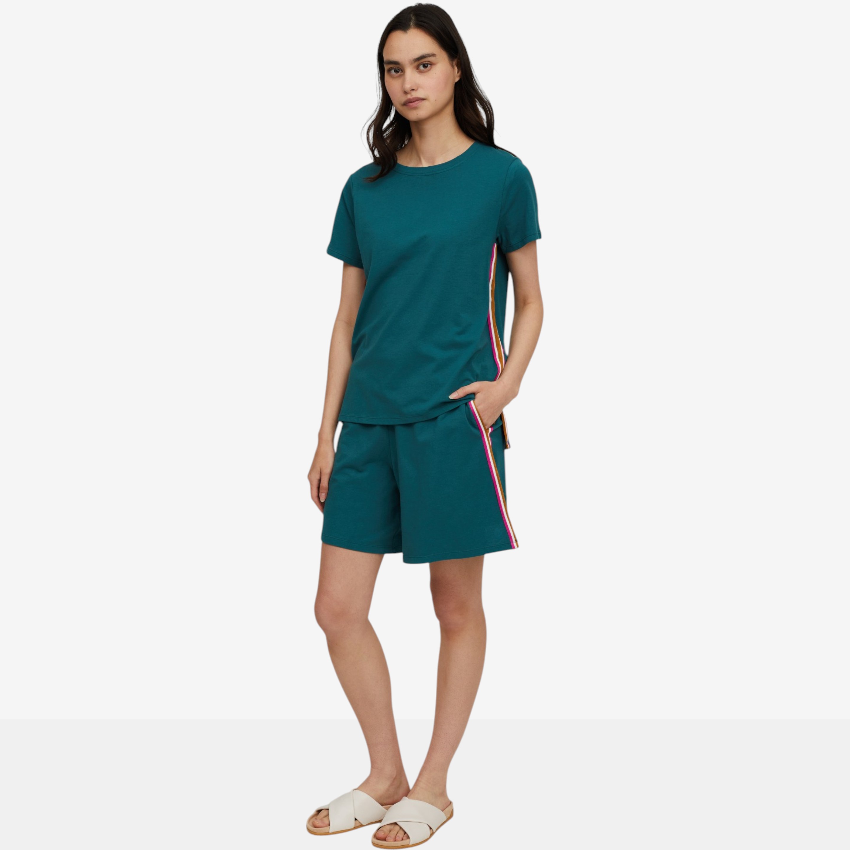 Cuddl Duds Solid Cottonwear+ Tee with Tape Trim - TSC.ca