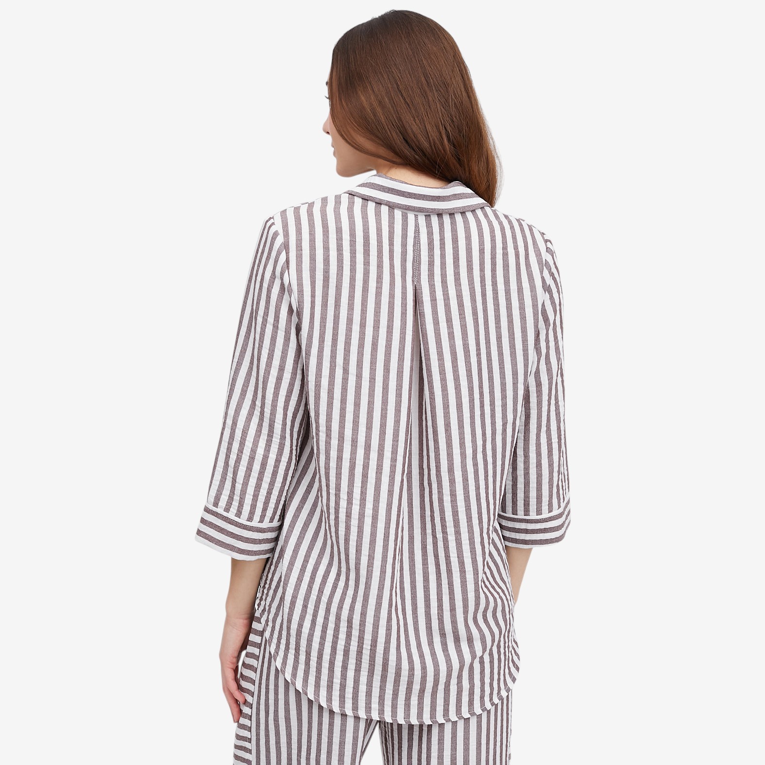 Kim & Co. Striped Linen Feel Olivia 3/4 Sleeve Relaxed Shirt - TSC.ca