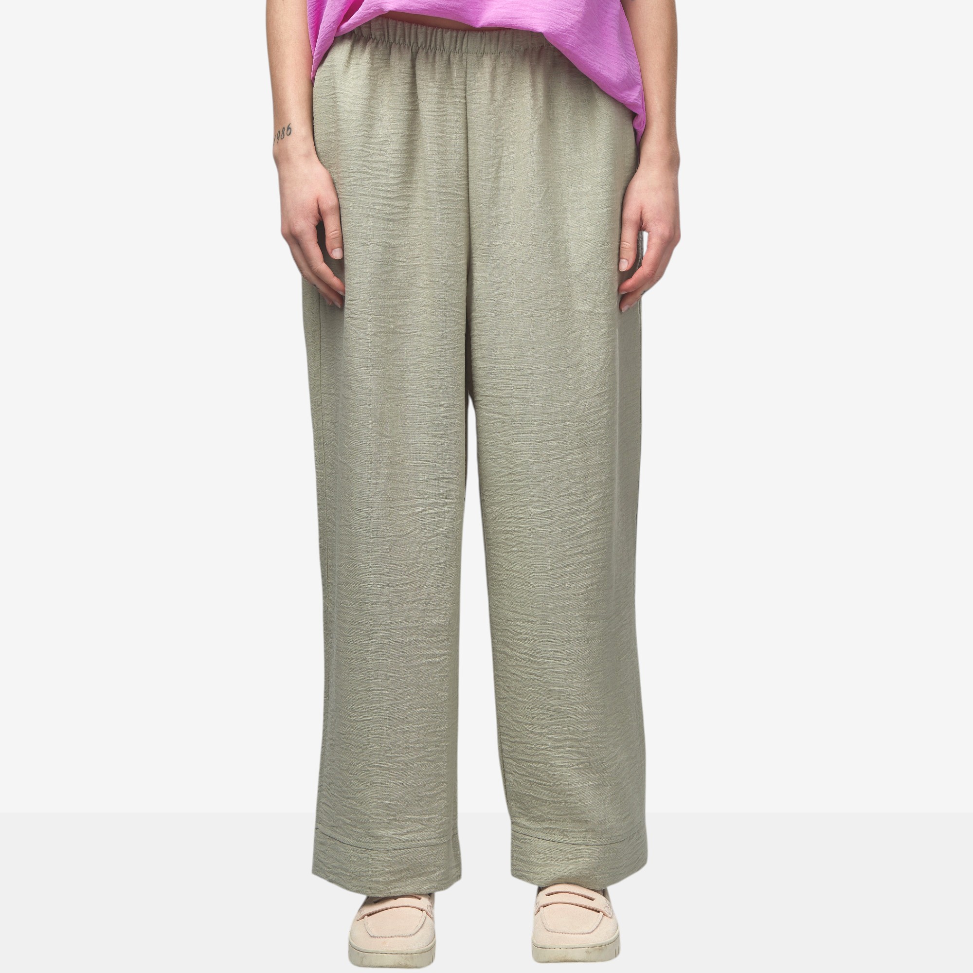 Kim & Co. Linen Feel Olivia Wide Leg Cuffed Ankle Length Pant - TSC.ca