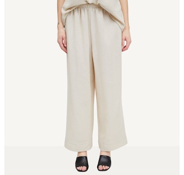 Kim &amp; Co. Linen Feel Olivia Wide Leg Cuffed Ankle Length Pant