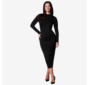 Katherine Karambelas Keeley Long Sleeve Dress with Side Ruching