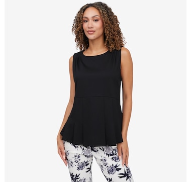 Stacy London Pleated Peplum Top