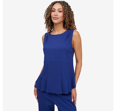 Stacy London Pleated Peplum Top