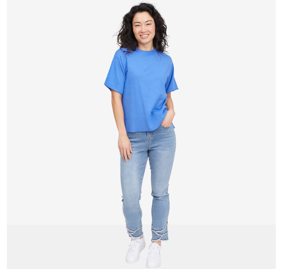 Image 118907_ALTMORE6.jpg, Product 118-907 / Price $89.90, Diane Gilman Legacy Stretch Fringe Petal Hem Skinny Ankle Jean from DG2 by Diane Gilman on TSC.ca's Fashion department