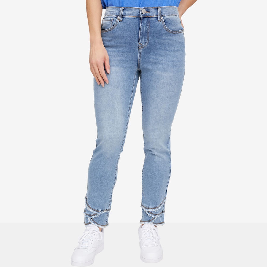 Image 118907_CHA.jpg, Product 118-907 / Price $34.33, Diane Gilman Legacy Stretch Fringe Petal Hem Skinny Ankle Jean from DG2 by Diane Gilman on TSC.ca's Fashion department