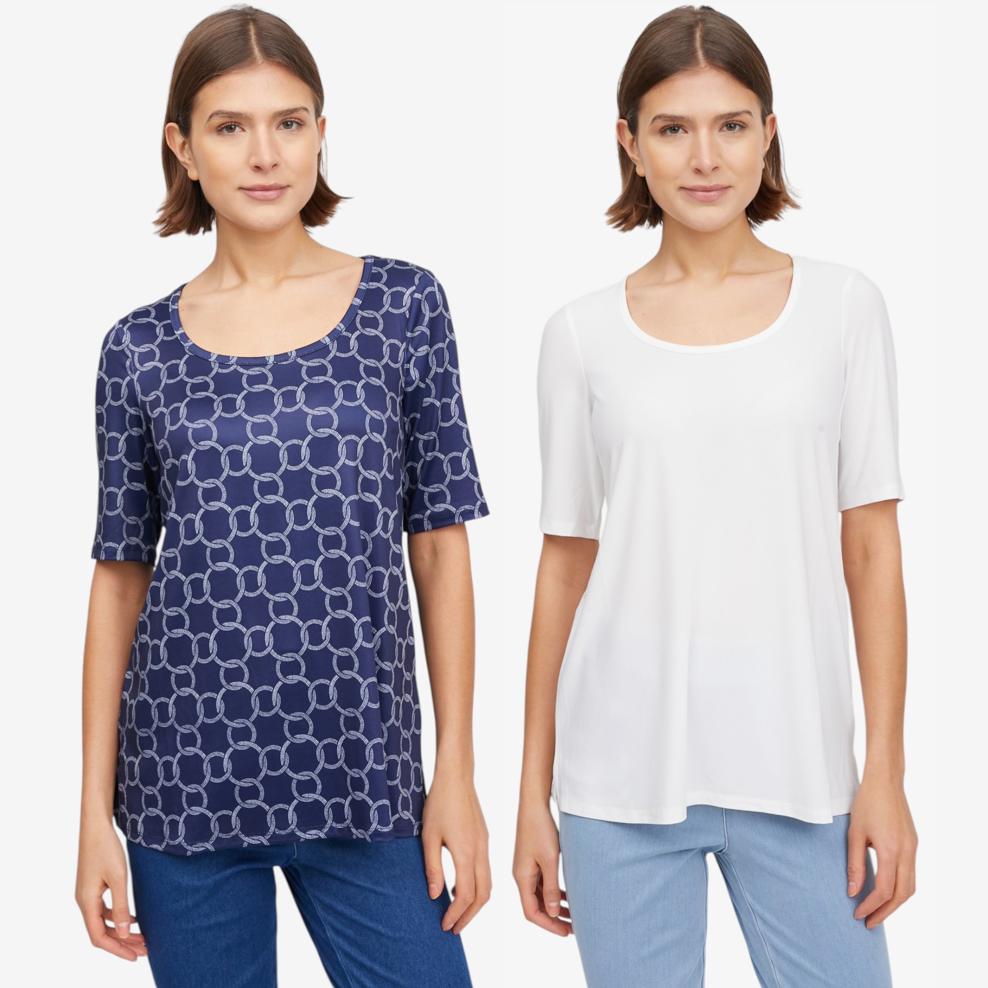 Nina Leonard Elbow Sleeve Scoop Neck Tops: 2-Pack - TSC.ca