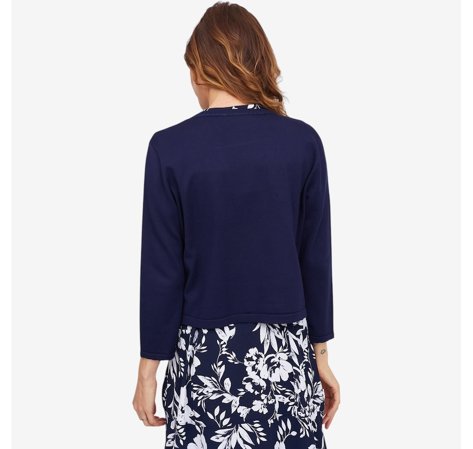 Image 118927_ALTMORE2.jpg, Product 118-927 / Price $49.88, Nina Leonard 3/4 Sleeve Knit Bolero with Scallop Detail from Nina Leonard on TSC.ca's Fashion department