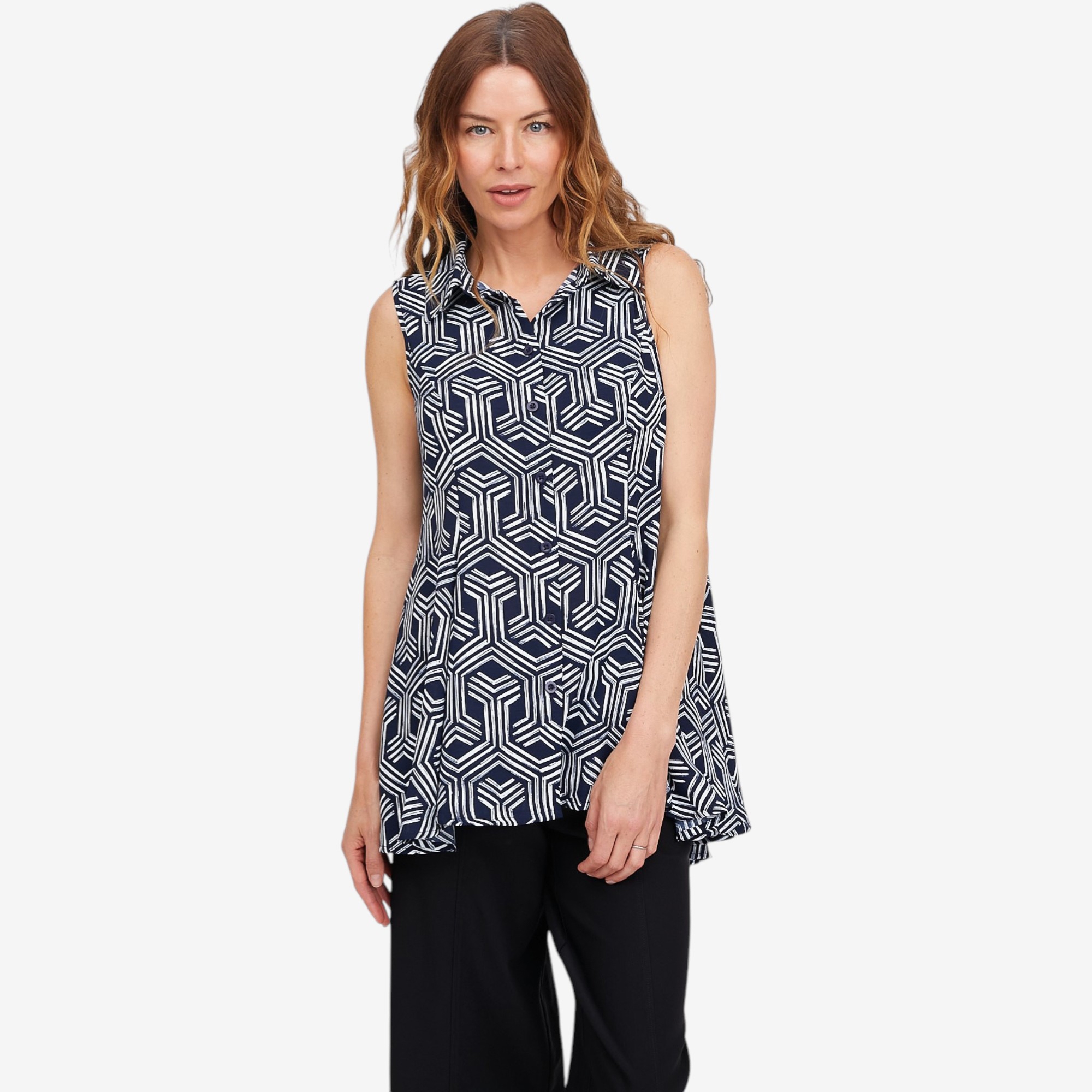 Nina Leonard Sleeveless Button Front Top - TSC.ca