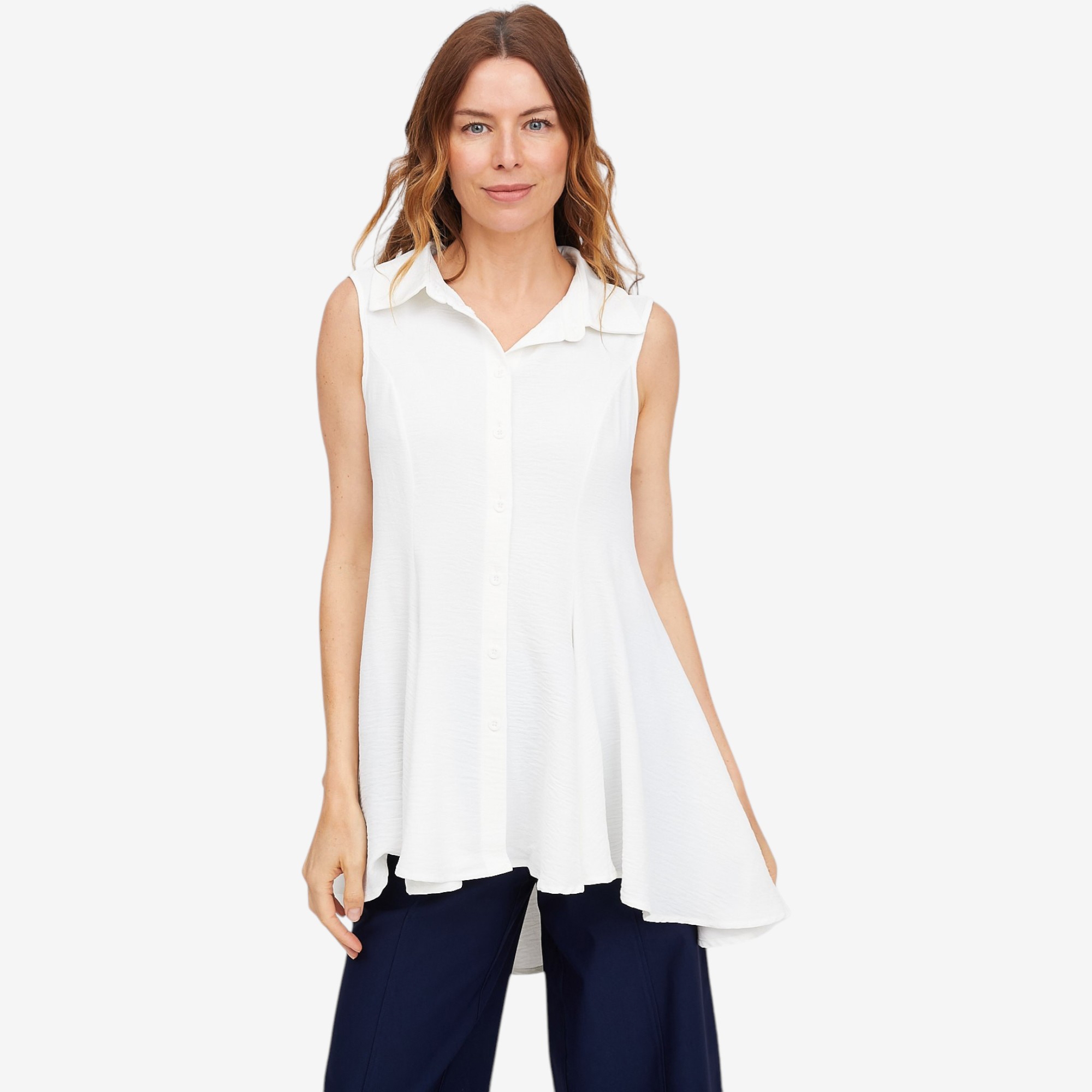 Nina Leonard Sleeveless Button Front Top - TSC.ca