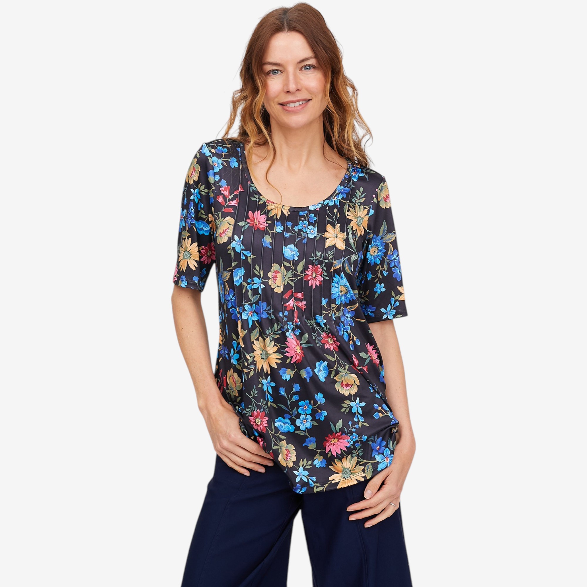 Nina Leonard Elbow Sleeve Scoop Top - TSC.ca