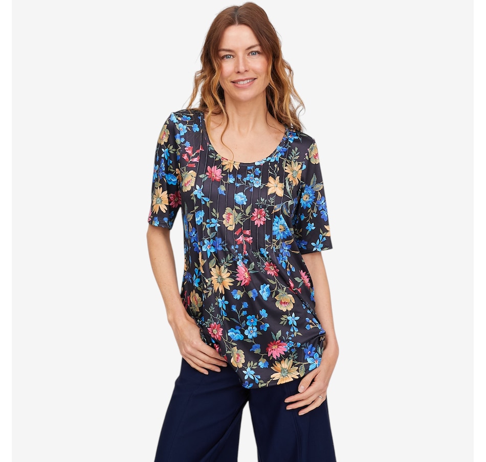 Image 118929_BKMU.jpg, Product 118-929 / Price $39.88, Nina Leonard Elbow Sleeve Scoop Top from Nina Leonard on TSC.ca's Fashion department