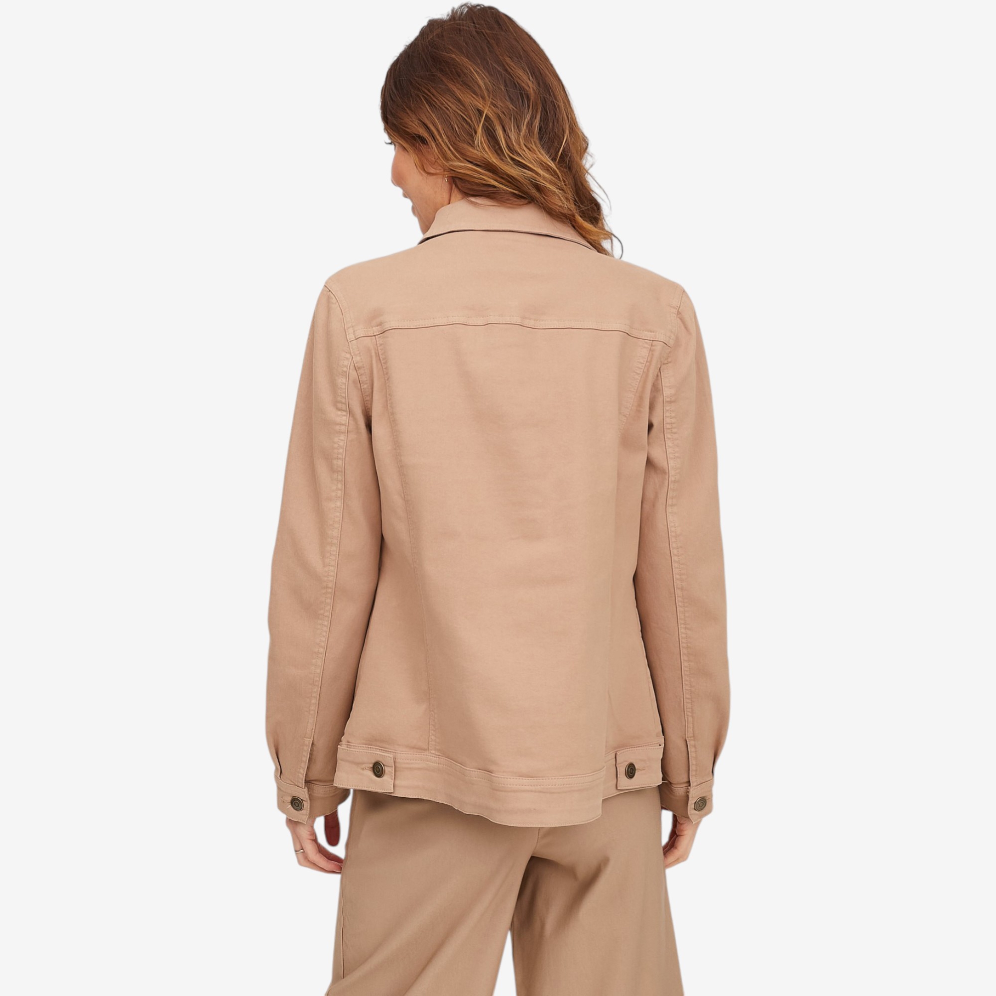Nina Leonard Long Sleeve Button Up Denim Stretch Jacket - TSC.ca