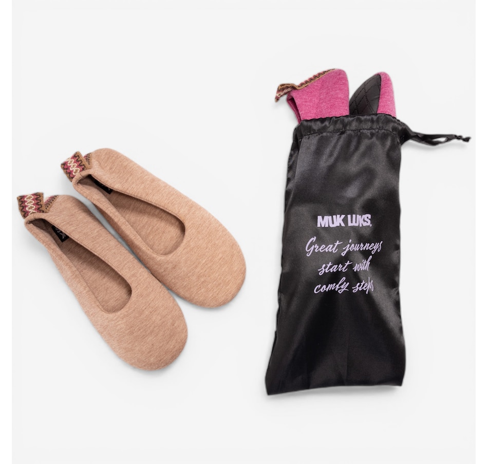 Image 118949_ALTMORE15.jpg, Product 118-949 / Price $39.99, Muk Luks Soft Sole Ballerinas with Travel Bag: 2-Pack from Muk Luks on TSC.ca's Shoes department