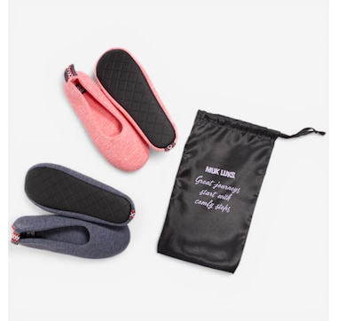 Muk Luks Soft Sole Ballerinas with Travel Bag: 2-Pack