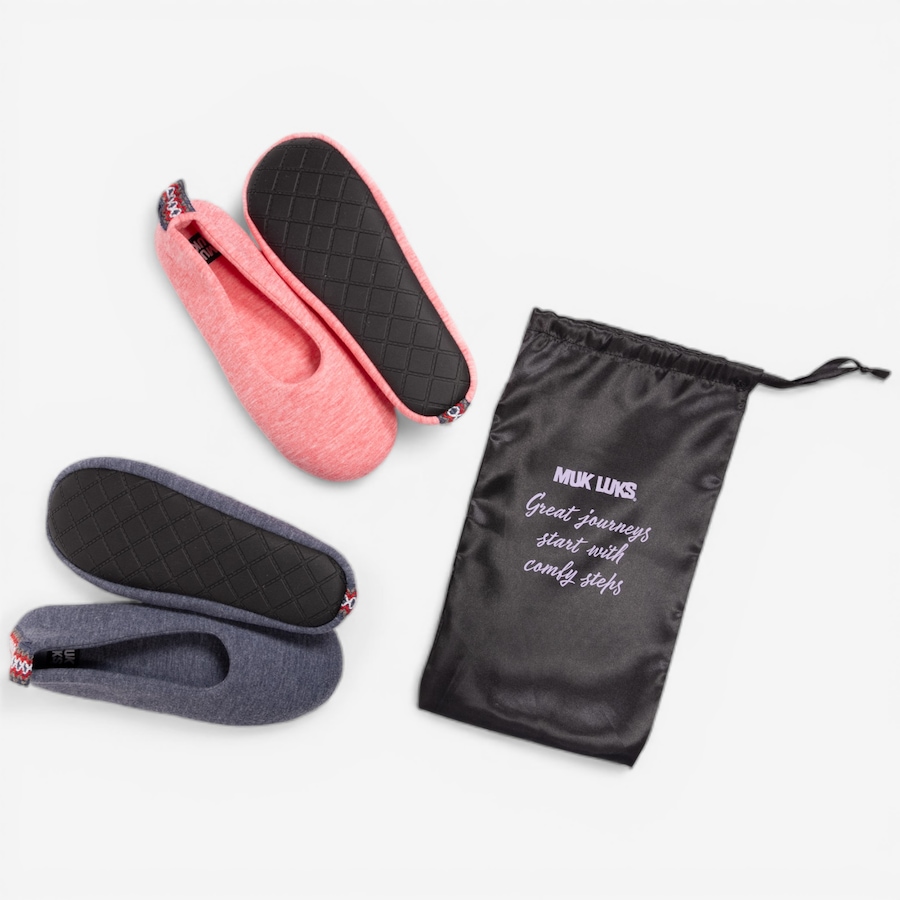 Image 118949_NRD.jpg, Product 118-949 / Price $50.00, Muk Luks Soft Sole Ballerinas with Travel Bag: 2-Pack from Muk Luks on TSC.ca's Shoes department