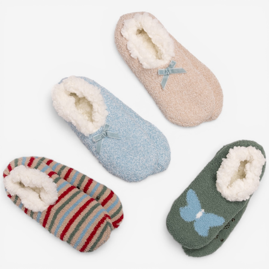Image 118971_BF.jpg, Product 118-971 / Price $50.00, Muk Luks Aloe-Infused Ballerina Slipper Socks: Set of 4 from Muk Luks on TSC.ca's Fashion department