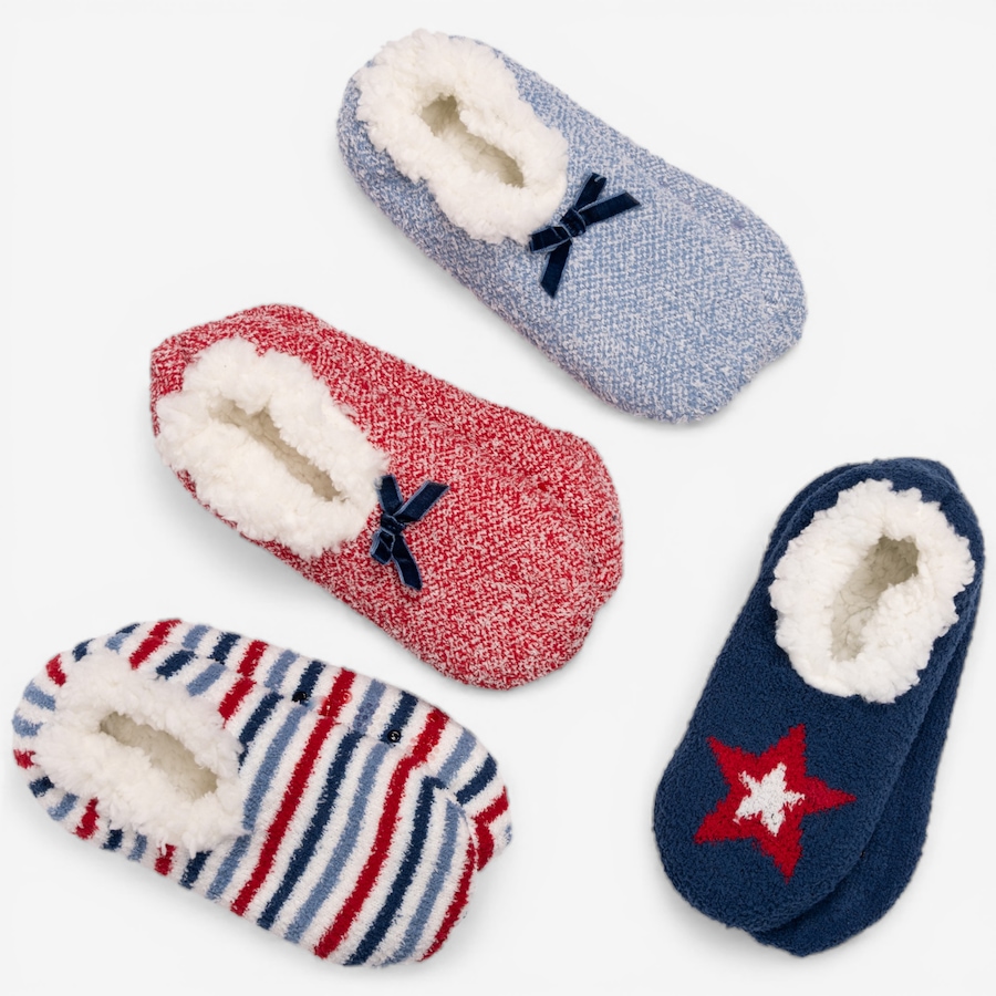 Image 118971_NAUCL.jpg, Product 118-971 / Price $50.00, Muk Luks Aloe-Infused Ballerina Slipper Socks: Set of 4 from Muk Luks on TSC.ca's Fashion department