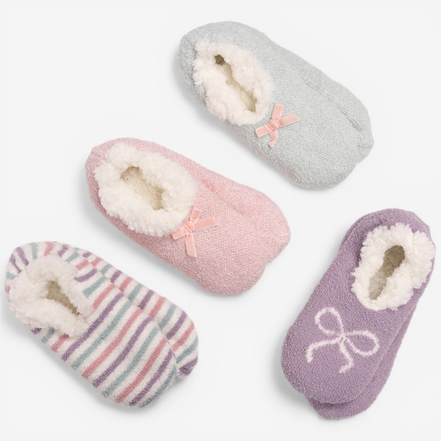 Image 118971_SWT.jpg, Product 118-971 / Price $50.00, Muk Luks Aloe-Infused Ballerina Slipper Socks: Set of 4 from Muk Luks on TSC.ca's Fashion department