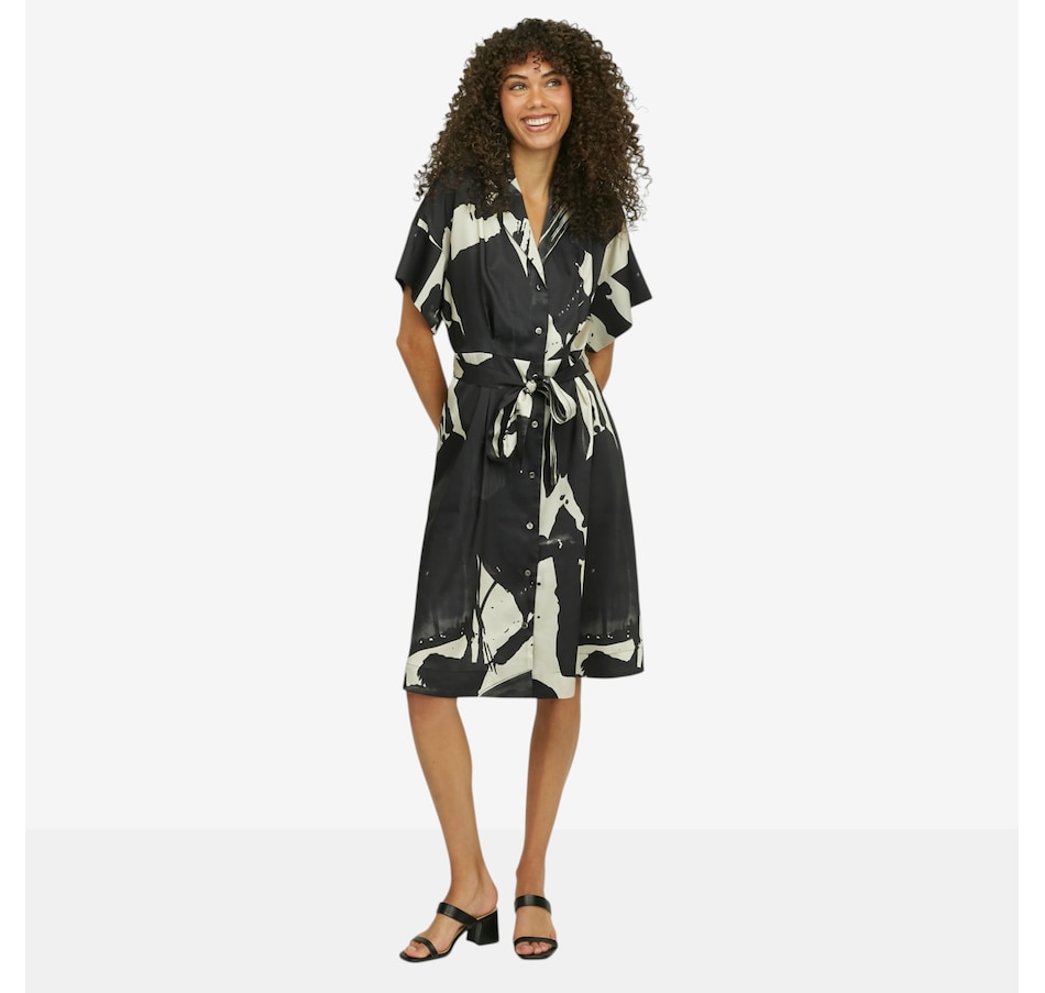 Image 119029_BLK.jpg, Product 119-029 / Price $185.00, N Natori Brushstroke Silky Twill Shirtdress from N Natori on TSC.ca's Fashion department