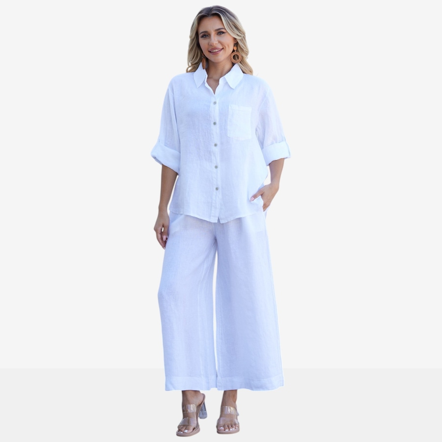 Image 119030_WHT.jpg, Product 119-030 / Price $49.33, Orange Fashion Village Celia's Linen Two-Piece Set from Orange Fashion Village on TSC.ca's Fashion department