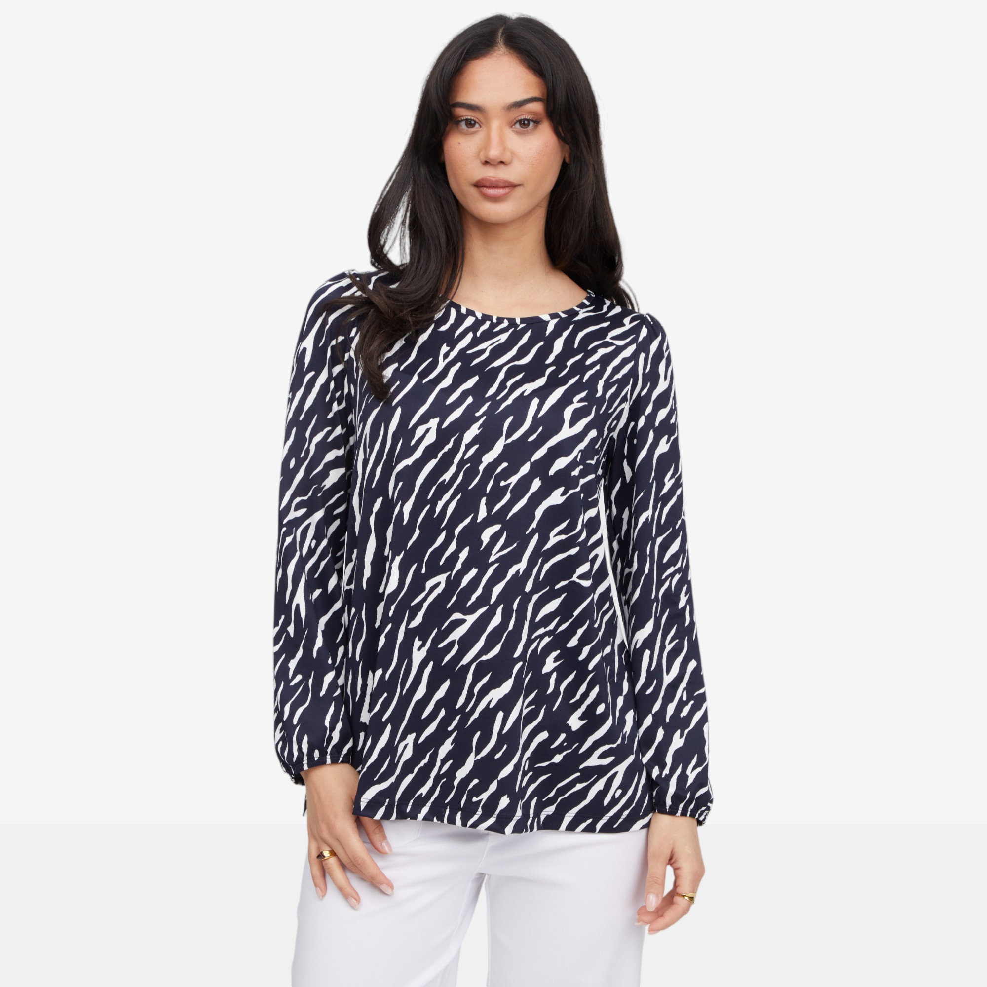 Kim & Co. Printed Brazil Knit Long Sleeve Top - TSC.ca