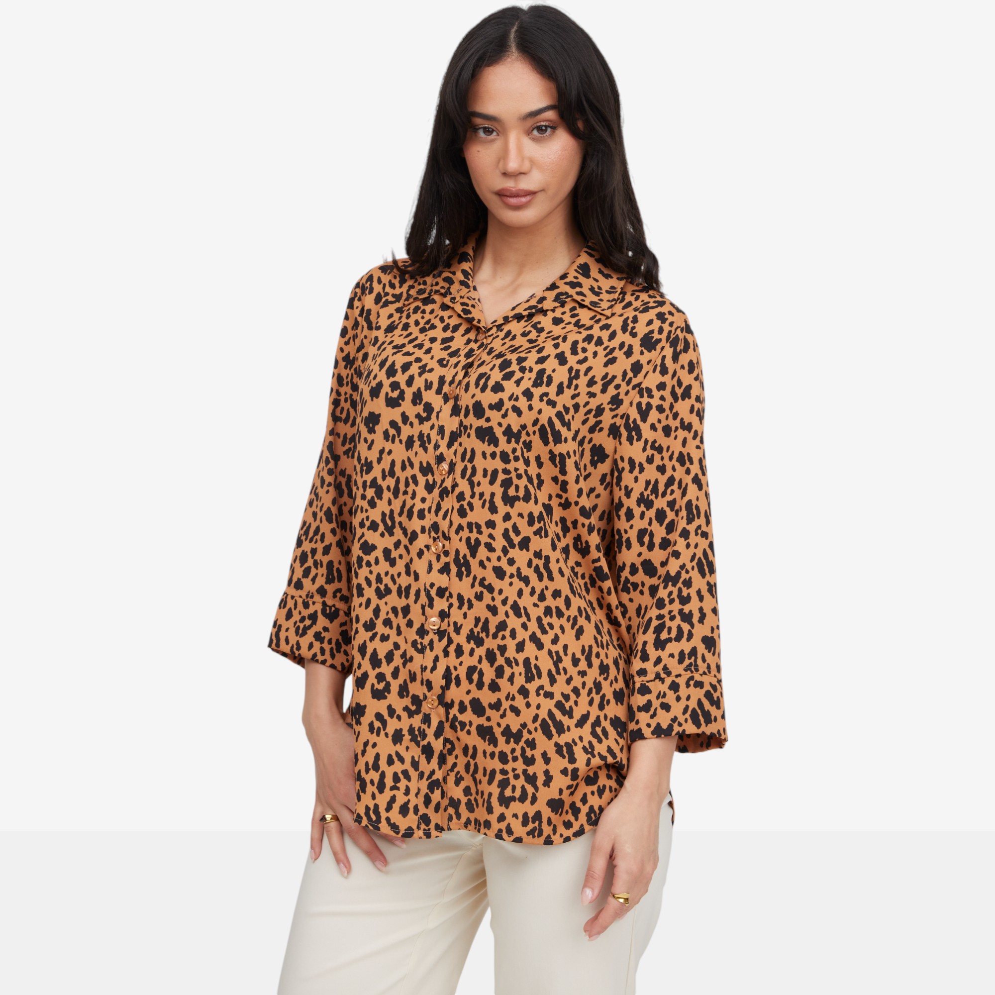 新品 即完 CELINE LEOPARD ベイビーキャット SHIRTS 39 Kim & Co. Printed Woven Karli Relaxed Shirt - TSC.ca