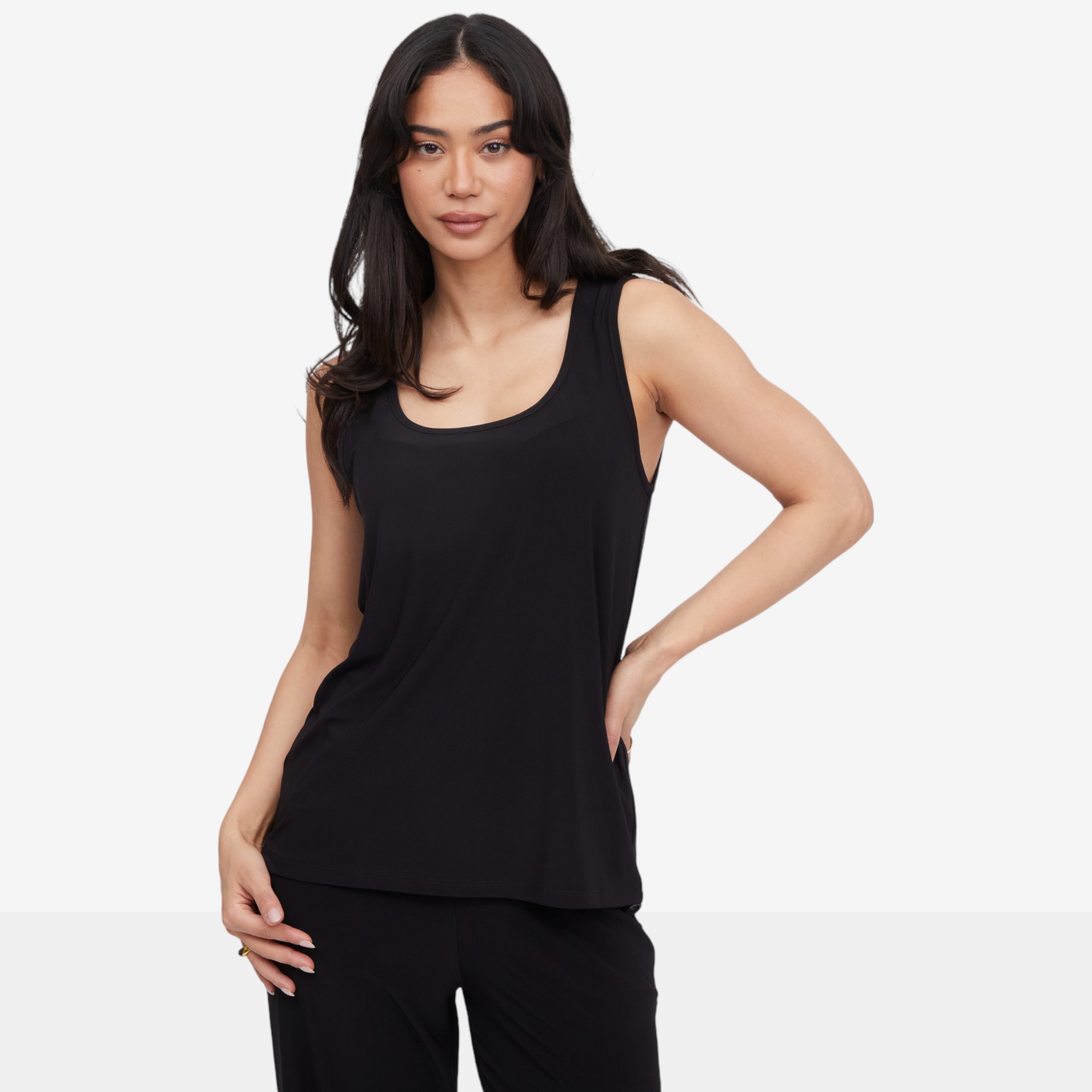 Kim & Co. Deluxe Brazil Knit Front To Back Reversible Vest Top