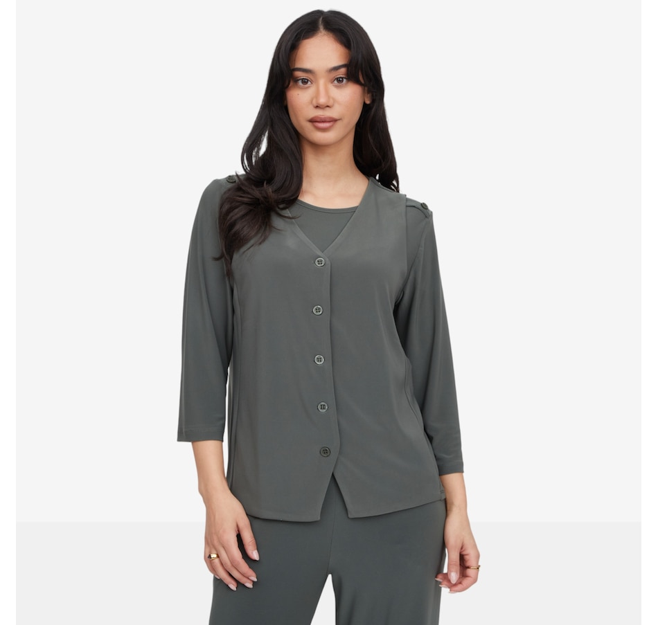 Image 119111_DARSE.jpg, Product 119-111 / Price $59.90, Kim & Co. Deluxe Brazil Knit Button Front Waist Coat from Kim & Co. on TSC.ca's Fashion department