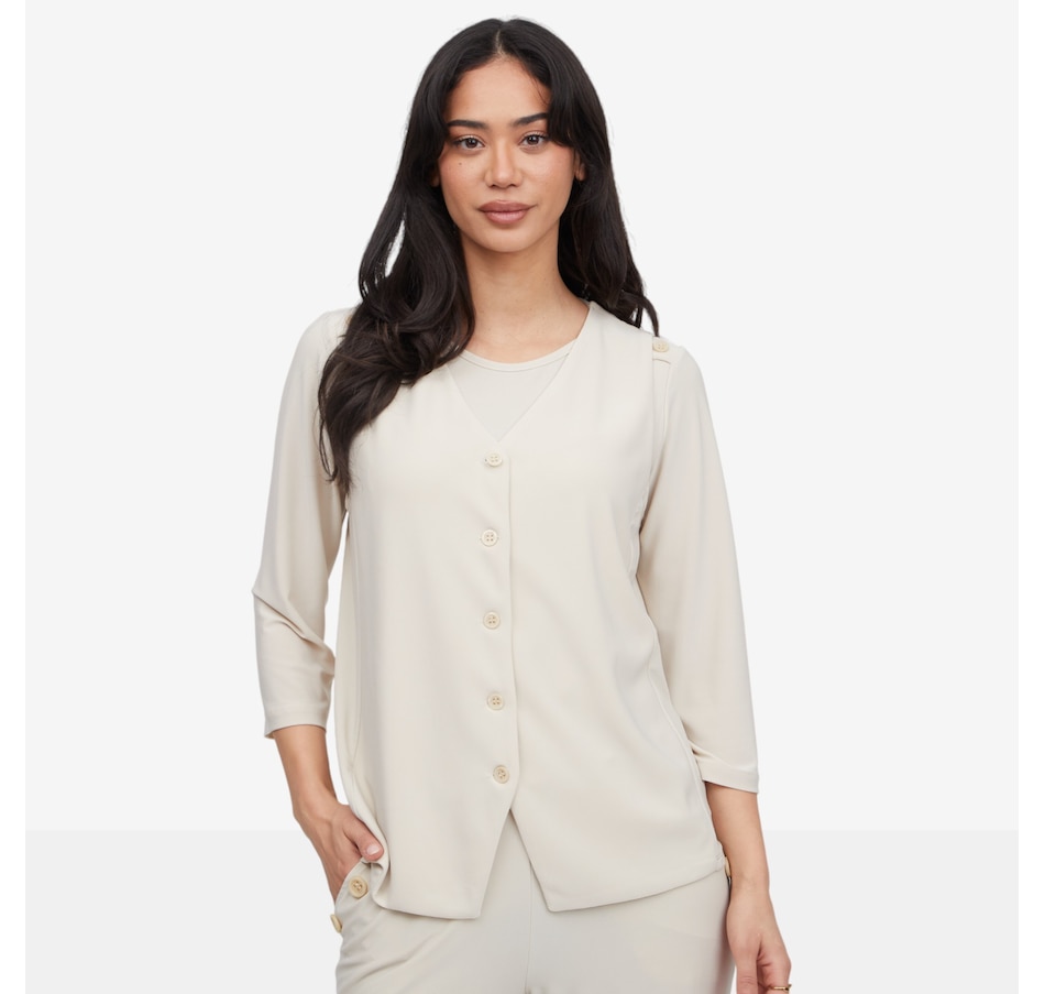 Image 119111_SAN.jpg, Product 119-111 / Price $59.90, Kim & Co. Deluxe Brazil Knit Button Front Waist Coat from Kim & Co. on TSC.ca's Fashion department