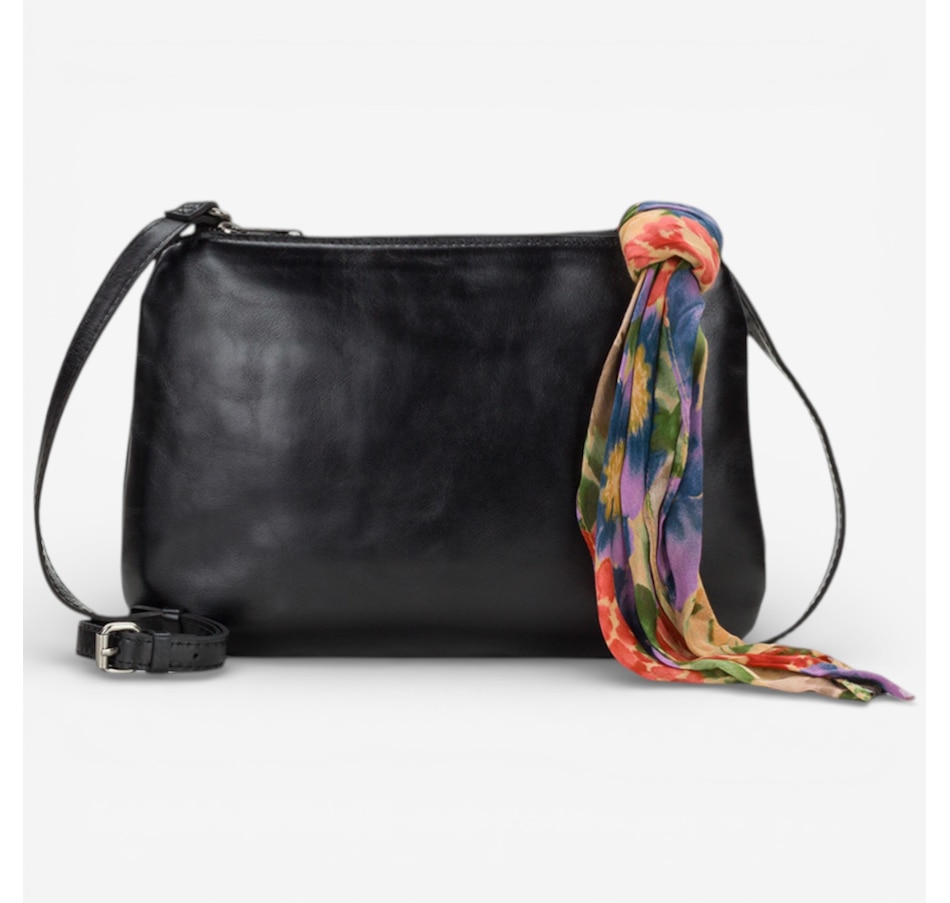 Image 119117_BLK.jpg, Product 119-117 / Price $129.99, Patricia Nash Basita Leather Shoulder Bag with Scarf from Patricia Nash on TSC.ca's Fashion department