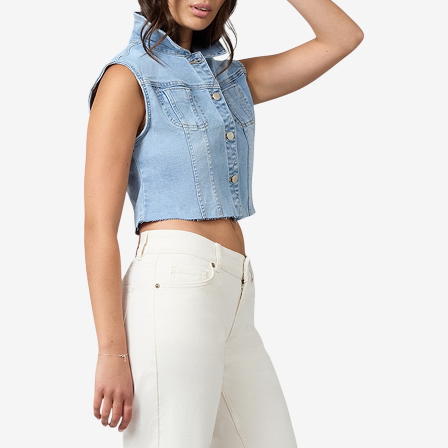 Image 119169_STBL.jpg, Product 119-169 / Price $100.00, Lola Denim Gabbie Crop Vest from Lola Denim on TSC.ca's Fashion department