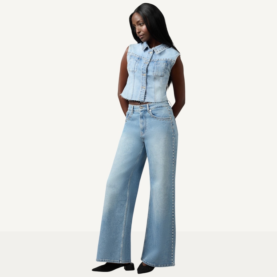 Image 119170_ALTMORE1.jpg, Product 119-170 / Price $160.00, Lola Denim Ultra High Rise Wide Leg Studded Jean from Lola Denim on TSC.ca's Fashion department