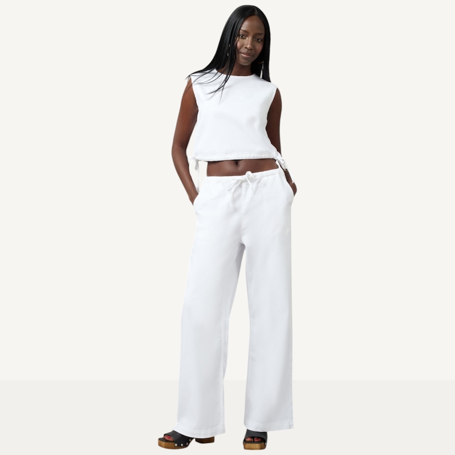 Image 119176_WHT.jpg, Product 119-176 / Price $72.88, Lola Denim Remy Mid-Rise Cotton Twill Trouser from Lola Denim on TSC.ca's Fashion department