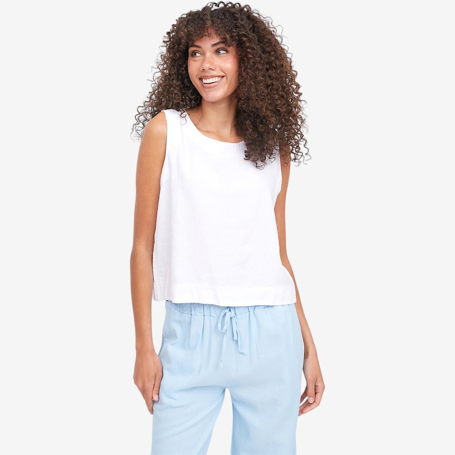 Image 119350_WHT.jpg, Product 119-350 / Price $39.33, Astrid Linen Blend Beach Tank from Astrid on TSC.ca's Fashion department