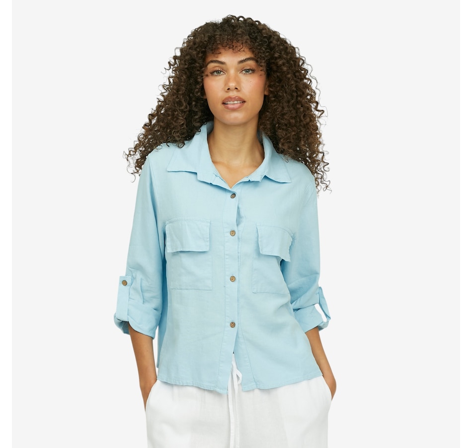 Image 119358_BLU.jpg, Product 119-358 / Price $79.88, Astrid Beach Boyfriend Shirt from Astrid on TSC.ca's Fashion department