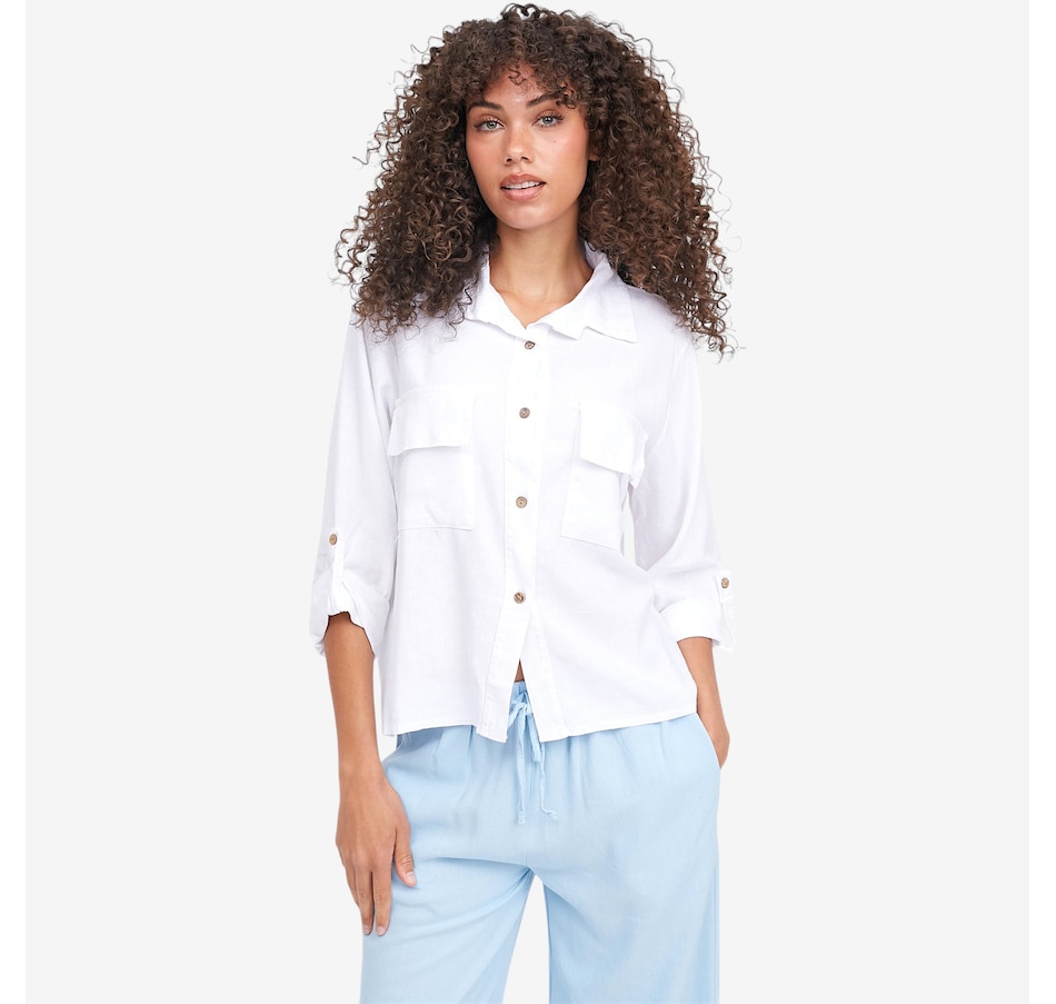 Image 119358_WHT.jpg, Product 119-358 / Price $79.88, Astrid Beach Boyfriend Shirt from Astrid on TSC.ca's Fashion department