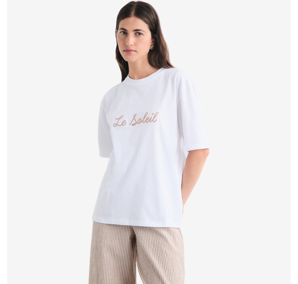 Image 119402_WHT.jpg, Product 119-402 / Price $69.88, Mus & Bombon Le Soleil Oversized T-Shirt from Mus & Bombon on TSC.ca's Fashion department