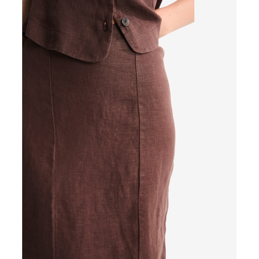 Image 119415_ALTMORE4.jpg, Product 119-415 / Price $99.88, Mus & Bombon Cyra Linen Midi Skirt with Flounced Hem from Mus & Bombon on TSC.ca's Fashion department