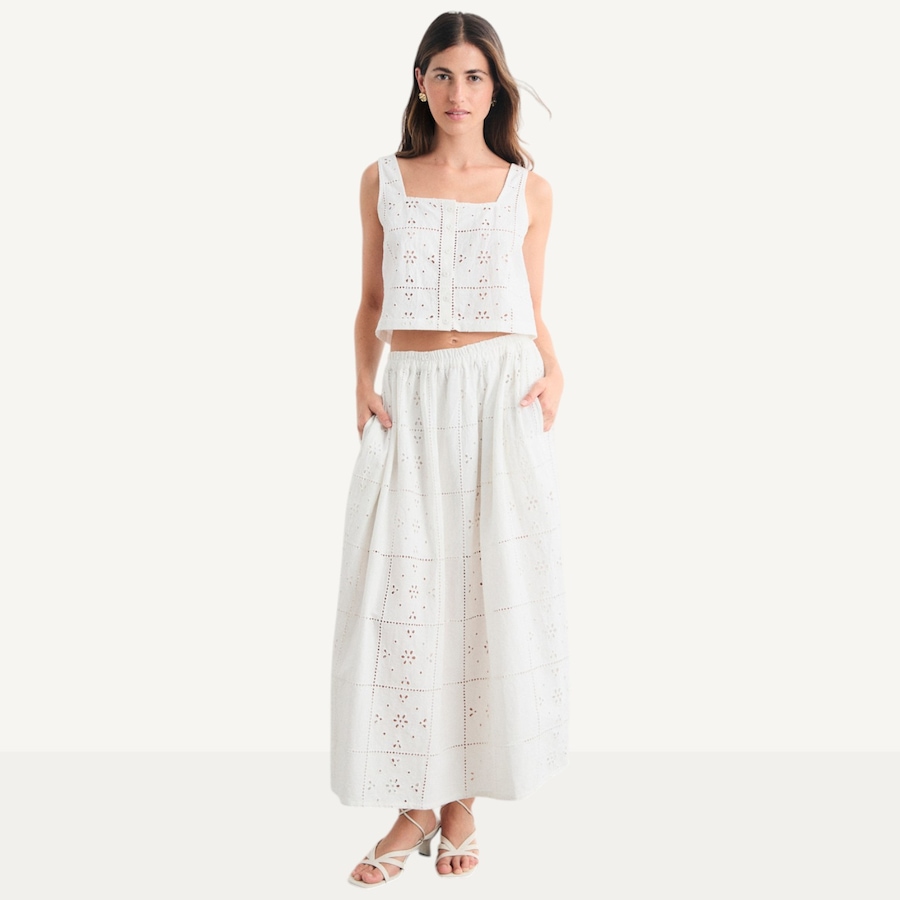 Image 119419_WHT.jpg, Product 119-419 / Price $99.88, Mus & Bombon Java Elastic Waist Flared Skirt from Mus & Bombon on TSC.ca's Fashion department
