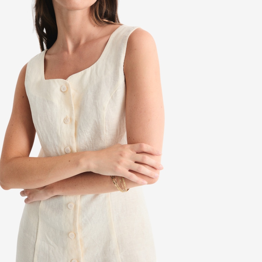 Image 119422_ALTMORE1.jpg, Product 119-422 / Price $109.88, Mus & Bombon Arani Short Linen Dress with Button Closure from Mus & Bombon on TSC.ca's Fashion department