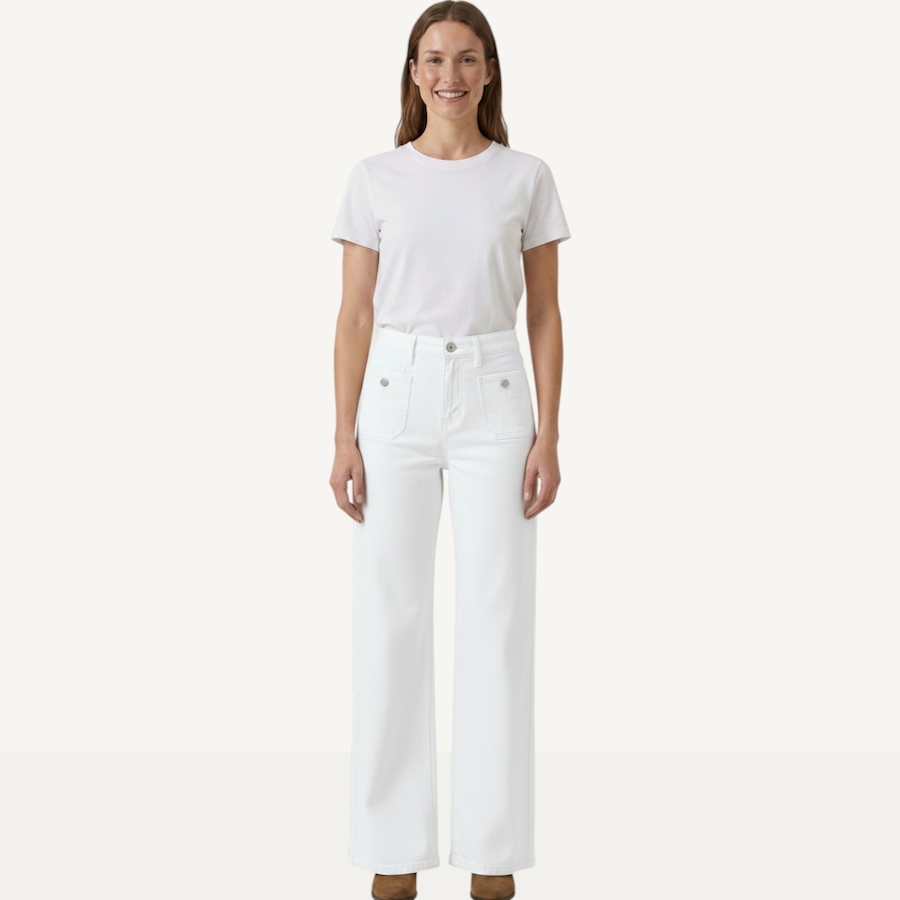 Image 119456_IVR.jpg, Product 119-456 / Price $59.88, ELLE Wide Leg Patch Pocket Jean from ELLE on TSC.ca's Fashion department