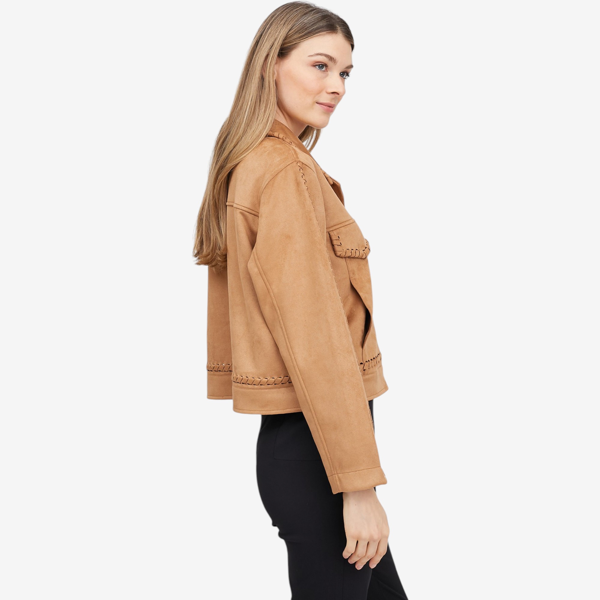 あや　cityshop FAUX SUEDE VOLUMEスウェード ELLE Faux Suede Jacket - TSC.ca