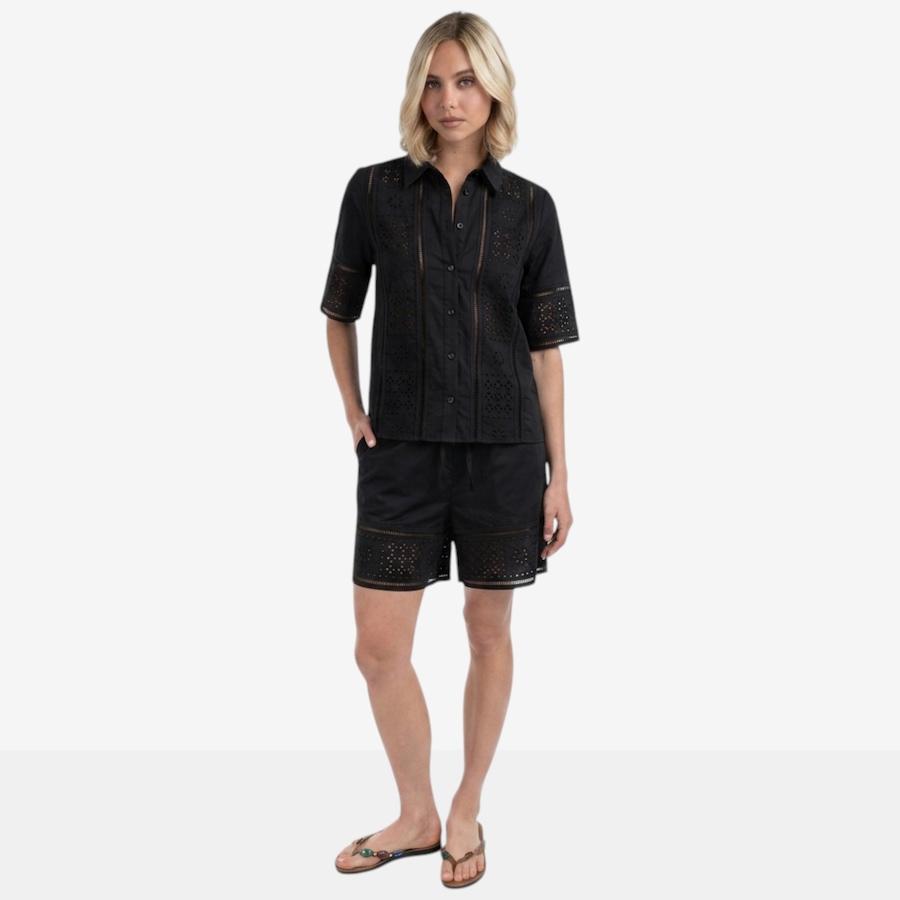 Image 119480_BLK.jpg, Product 119-480 / Price $120.00, ELLE Collared Eyelet Shirt from ELLE on TSC.ca's Fashion department