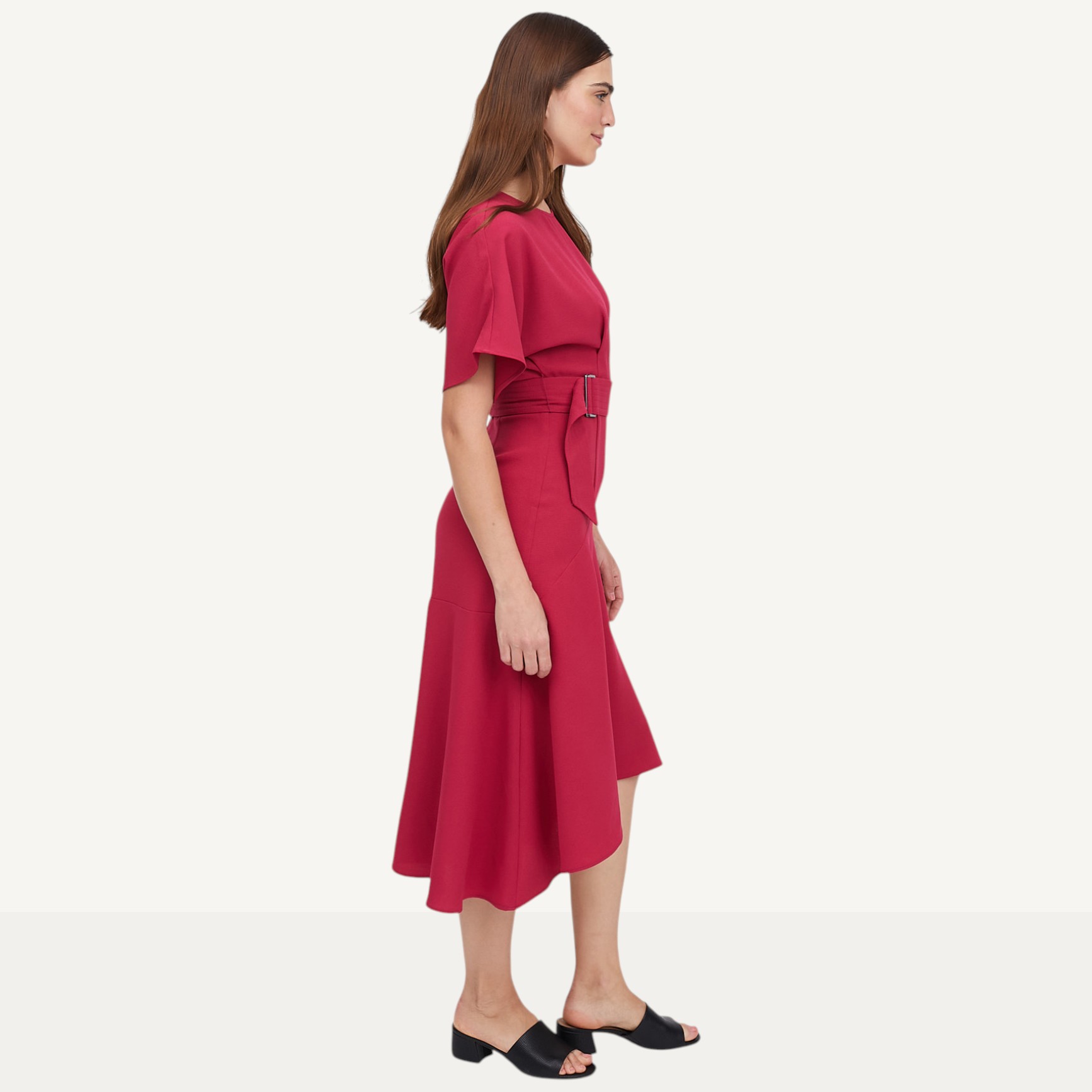 ELLE Woven Belted Midi Dress - TSC.ca