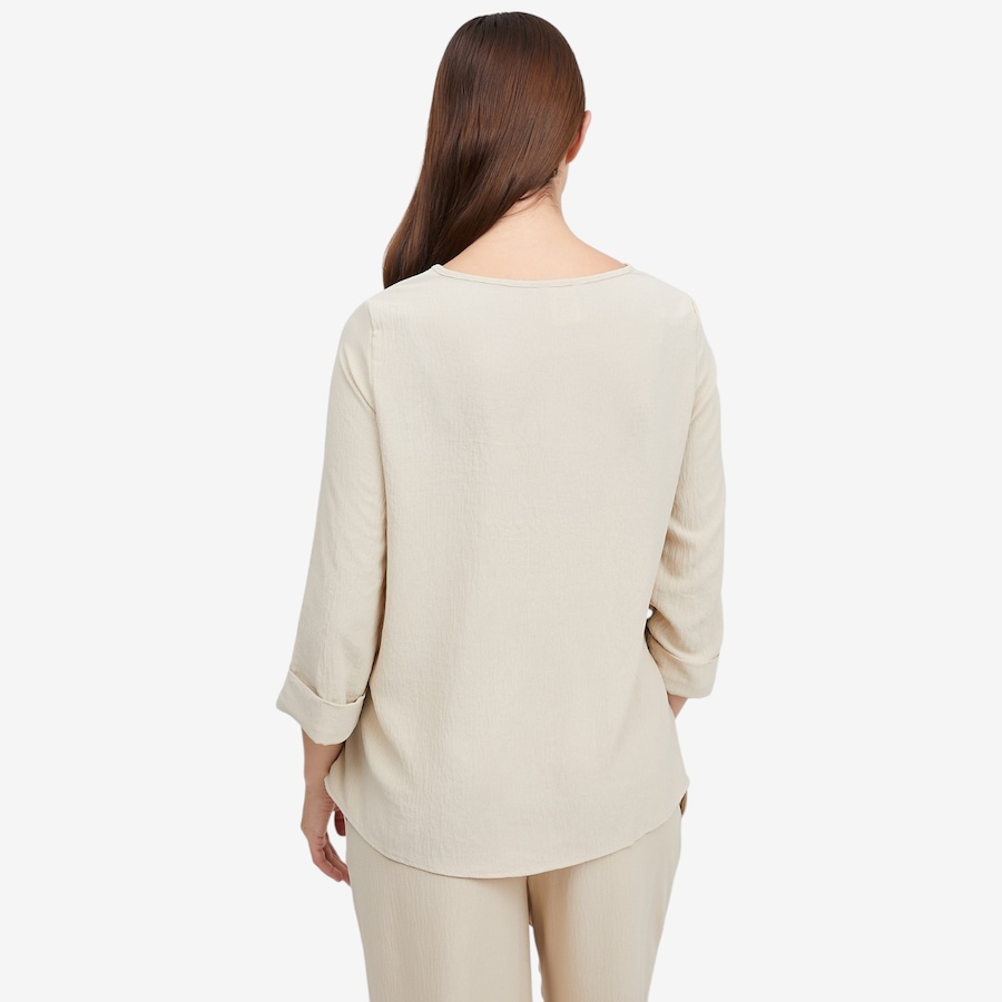 Image 119572_ALTMORE4.jpg, Product 119-572 / Price $39.88, Kim & Co. Crinkle Poplin 3/4 Sleeve Relaxed Top from Kim & Co. on TSC.ca's Fashion department