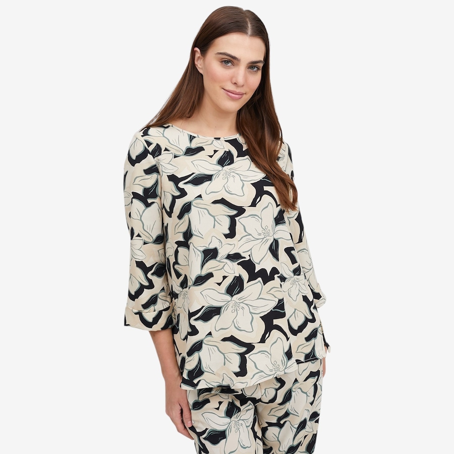 Image 119572_BKD.jpg, Product 119-572 / Price $39.88, Kim & Co. Crinkle Poplin 3/4 Sleeve Relaxed Top from Kim & Co. on TSC.ca's Fashion department