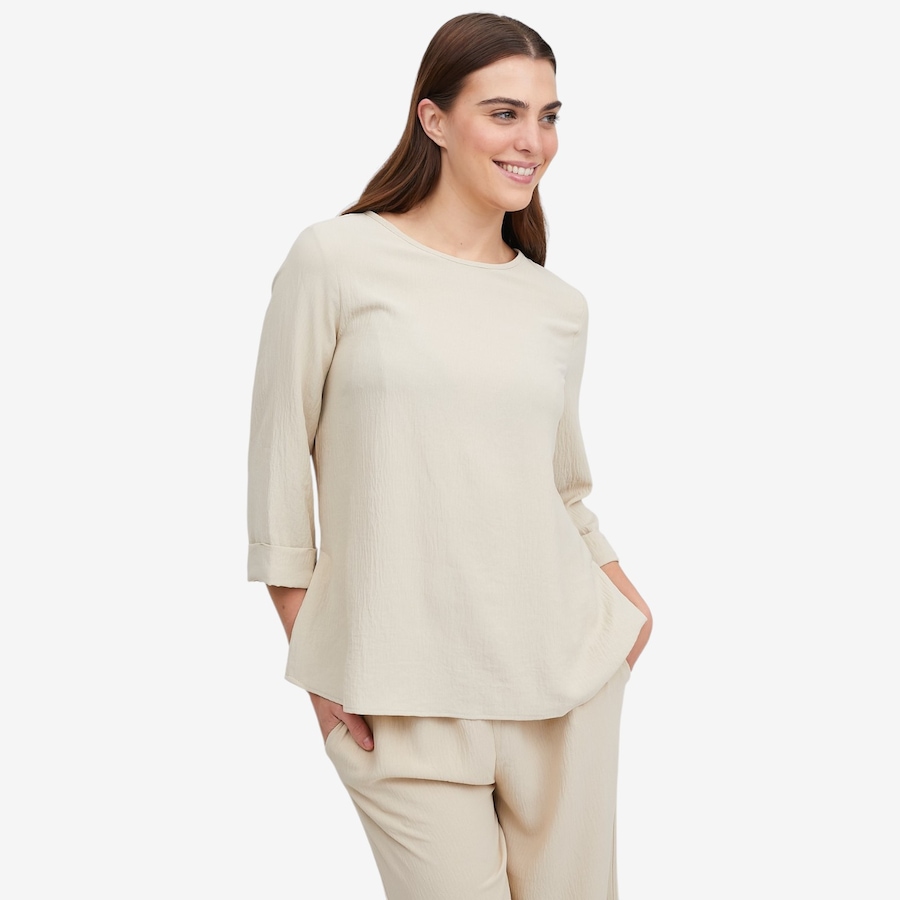 Image 119572_SAN.jpg, Product 119-572 / Price $39.88, Kim & Co. Crinkle Poplin 3/4 Sleeve Relaxed Top from Kim & Co. on TSC.ca's Fashion department